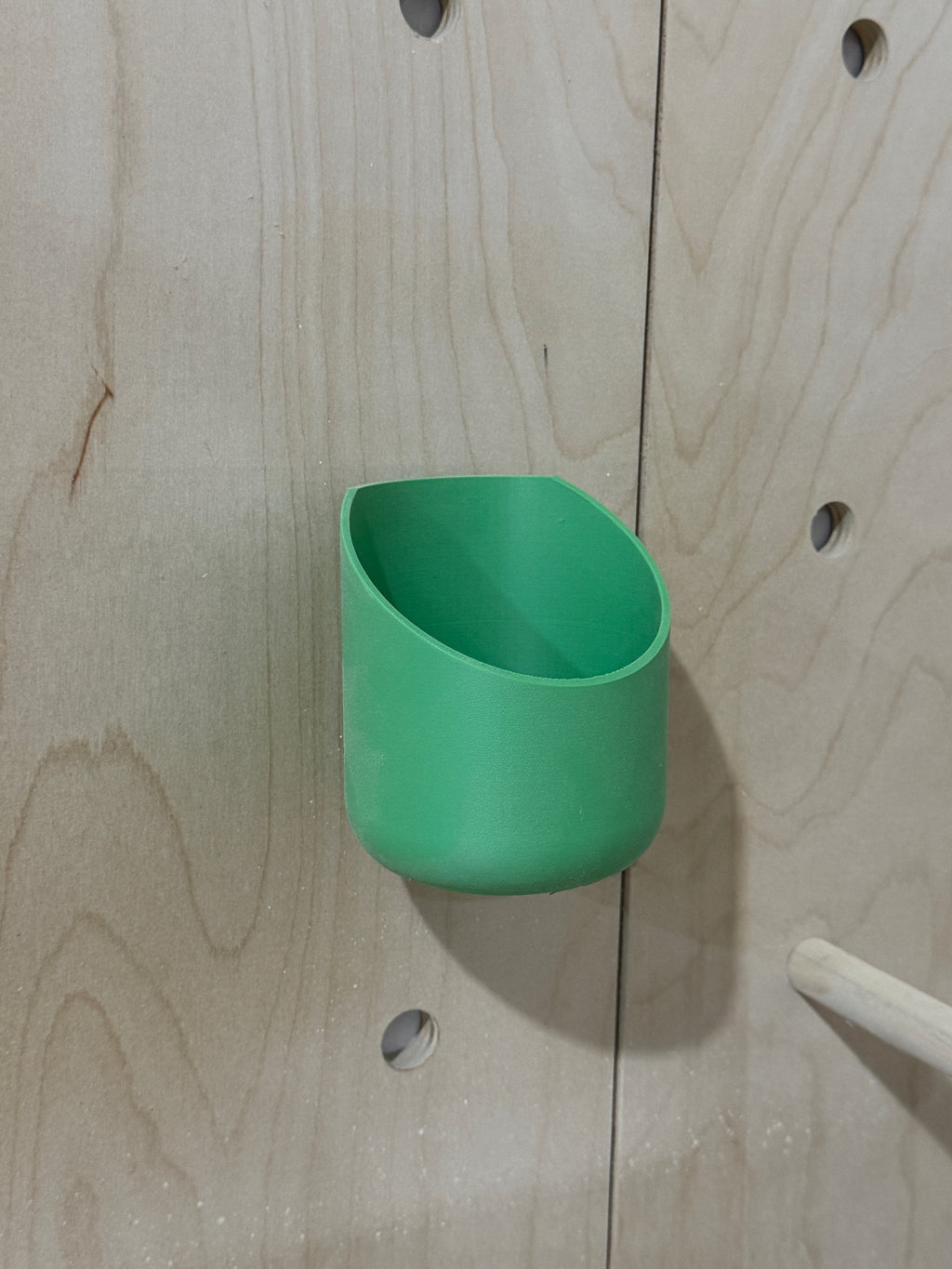 Pegboard Display Cup — 3D Printed Angled Catch-All for 3/4" Hole Pegboards