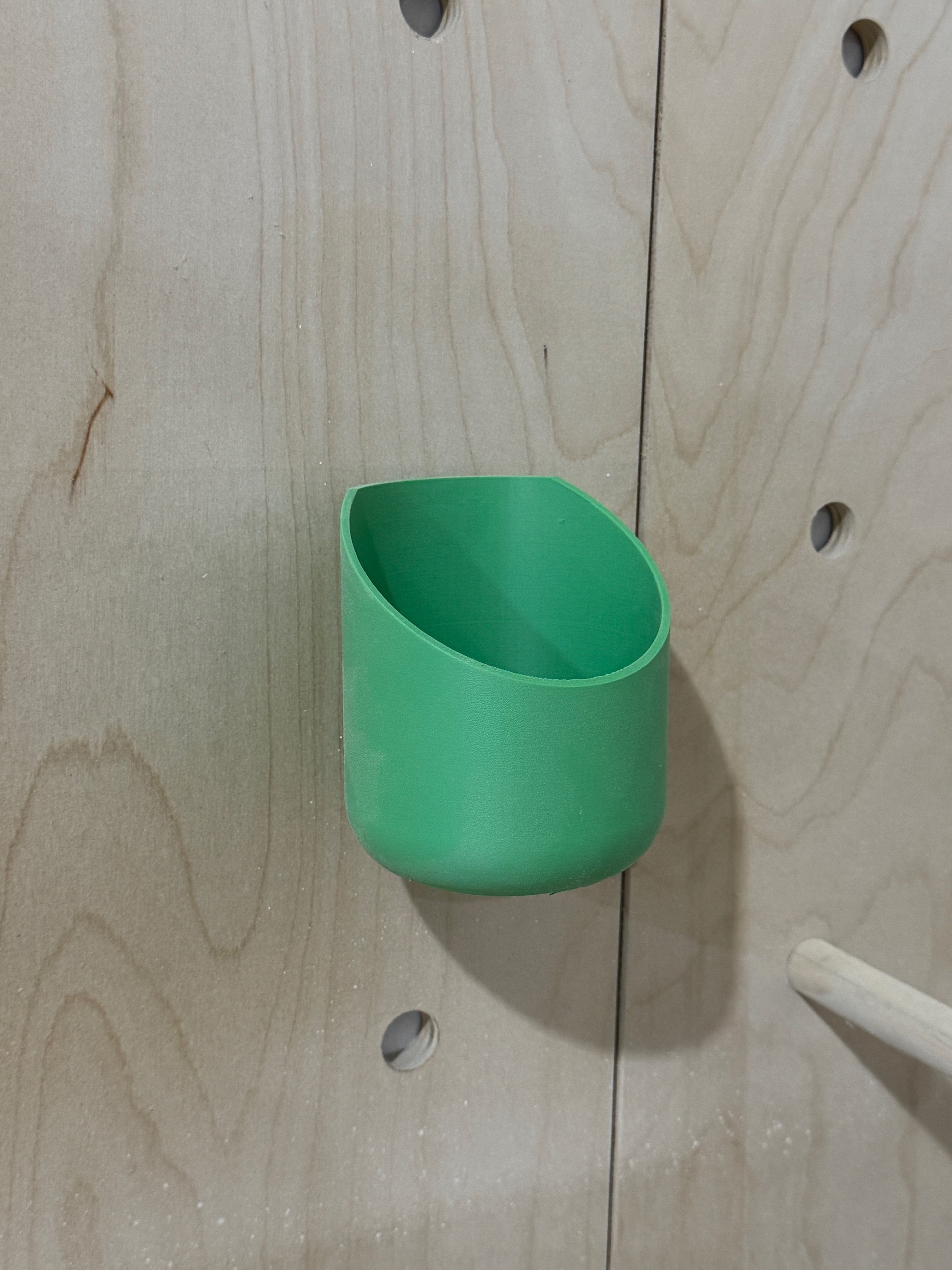 Pegboard Display Cup — 3D Printed Angled Catch-All for 3/4" Hole Pegboards