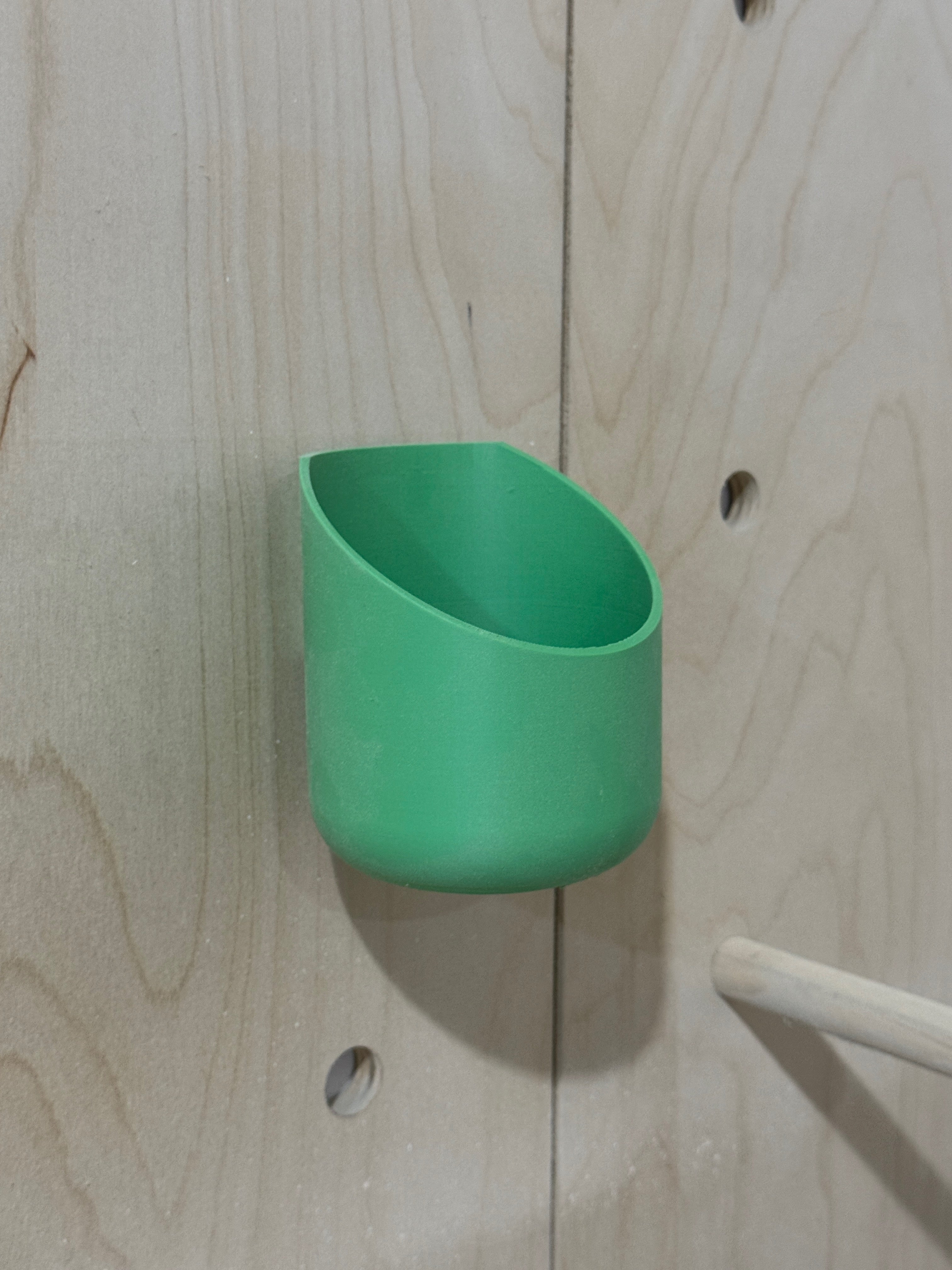 Pegboard Display Cup — 3D Printed Angled Catch-All for 3/4" Hole Pegboards