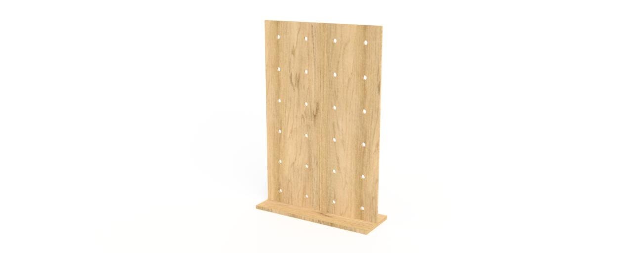 30x18 Modern Pegboard with Stand, 3 Shelves and 9 Pegs