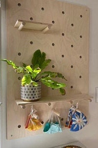 Modern Large Wall Hanging Pegboard with Diamond Scatter Pattern