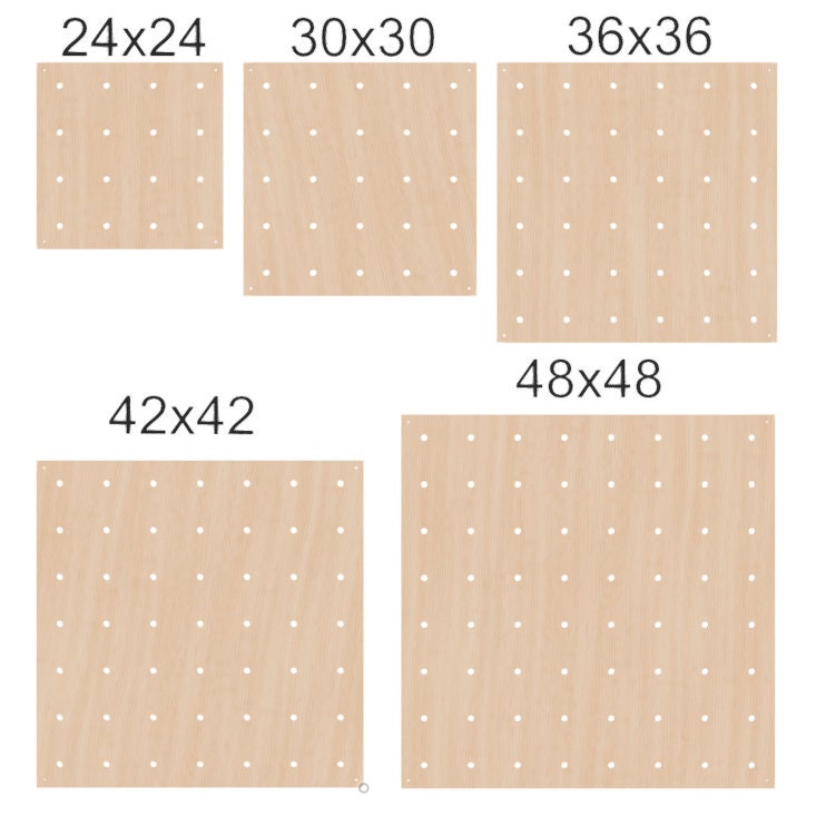 Modern Wooden Pegboard Wall Display for Home Organization and Retail Merchandising