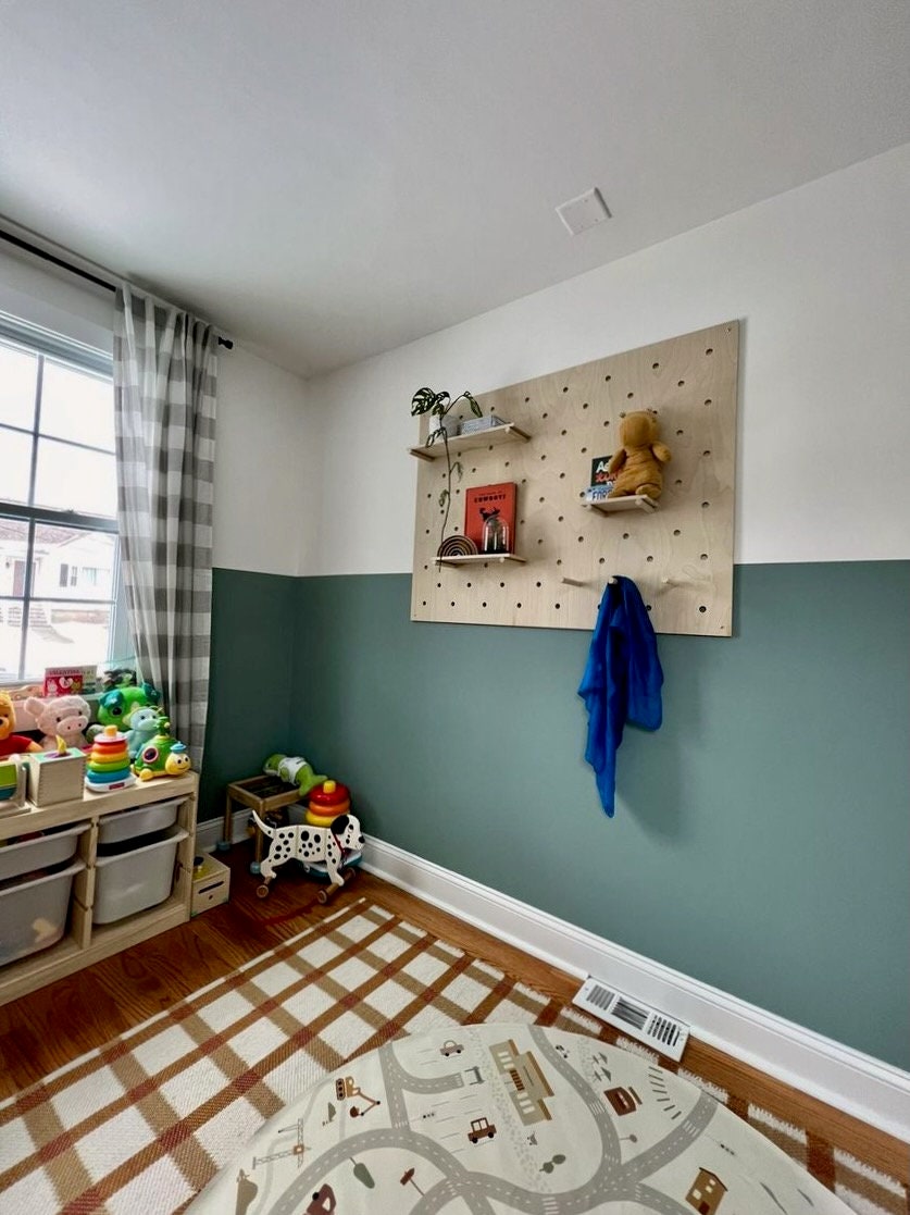 Modern Large Wall Hanging Pegboard with Diamond Scatter Pattern