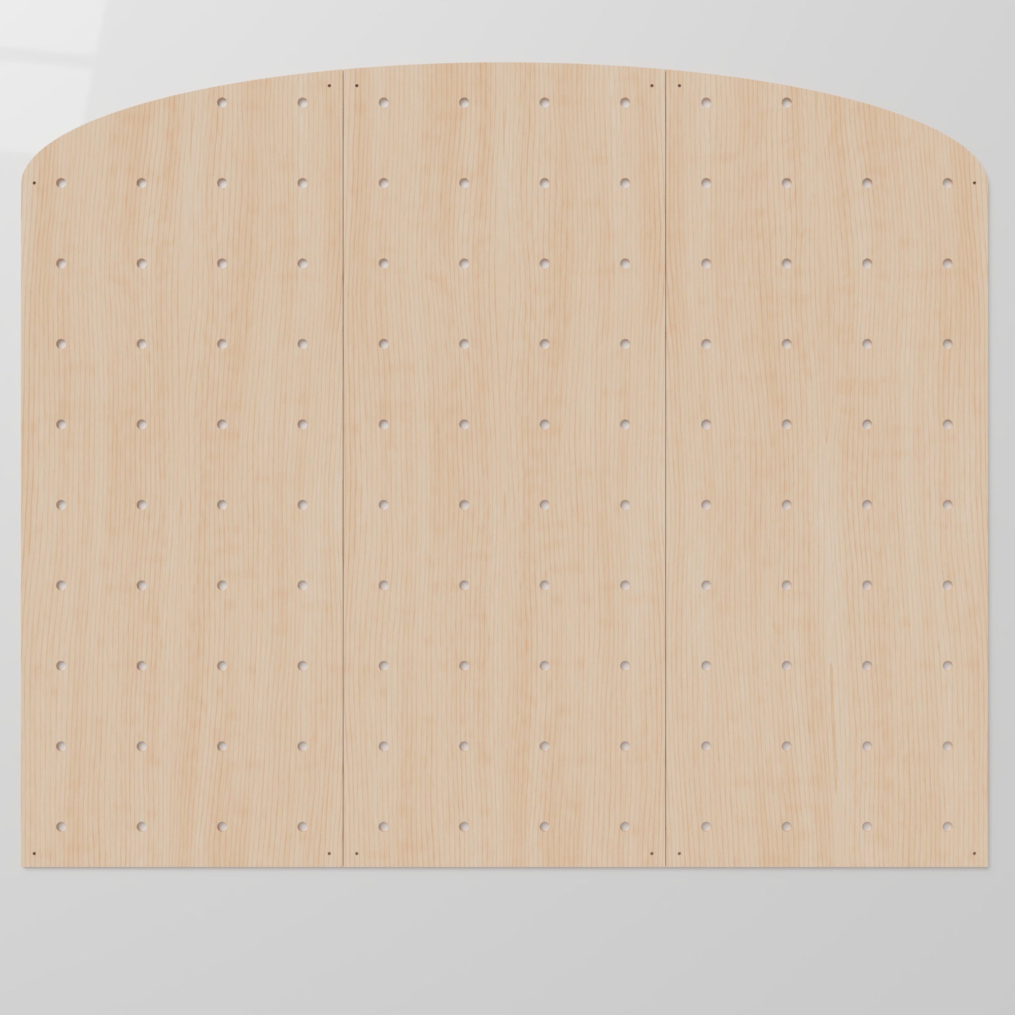 Retail Wooden Pegboard Display – Arched Top Merchandising Stand w/ Adjustable Shelves