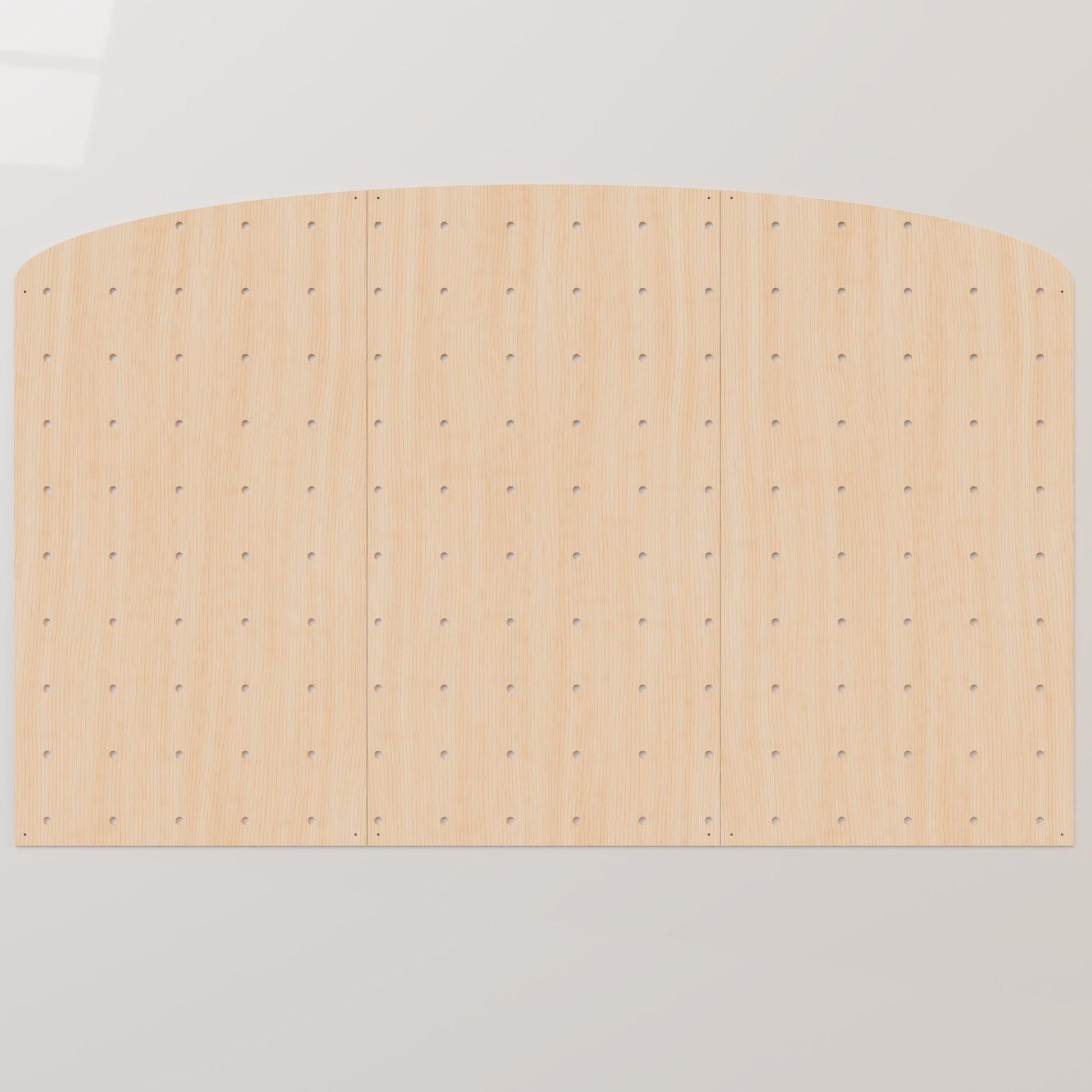 Retail Wooden Pegboard Display – Arched Top Merchandising Stand w/ Adjustable Shelves