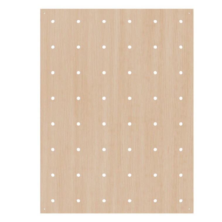 Modern Wooden Pegboard Wall Modular Floating Shelves for Playroom Gym or Retail Display  Multiple Heights and Widths