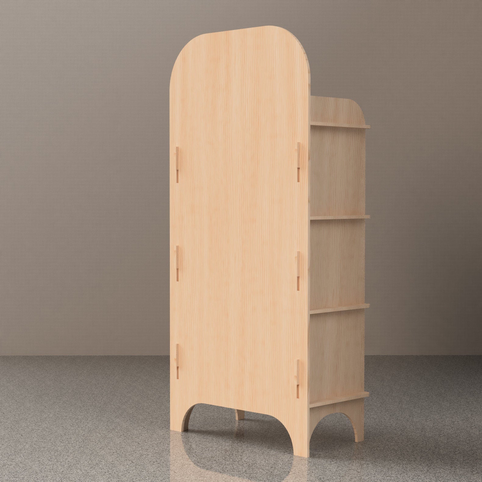 Flat Packed Plywood Bookshelf Display for Retail Popup Trade Shows and Booths