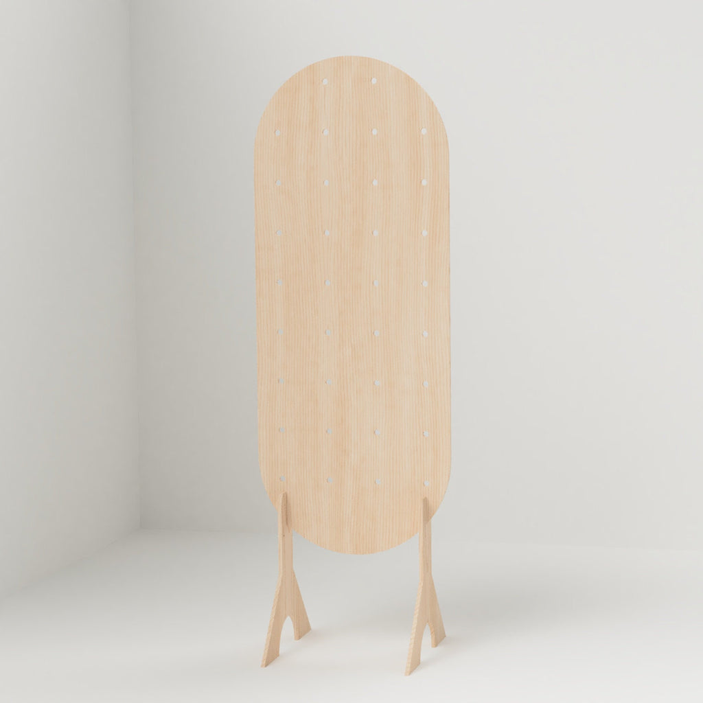 Round Freestanding Pegboard Display Stand for Retail Popups Craftshows Booths Tradeshows made from Birch Plywood