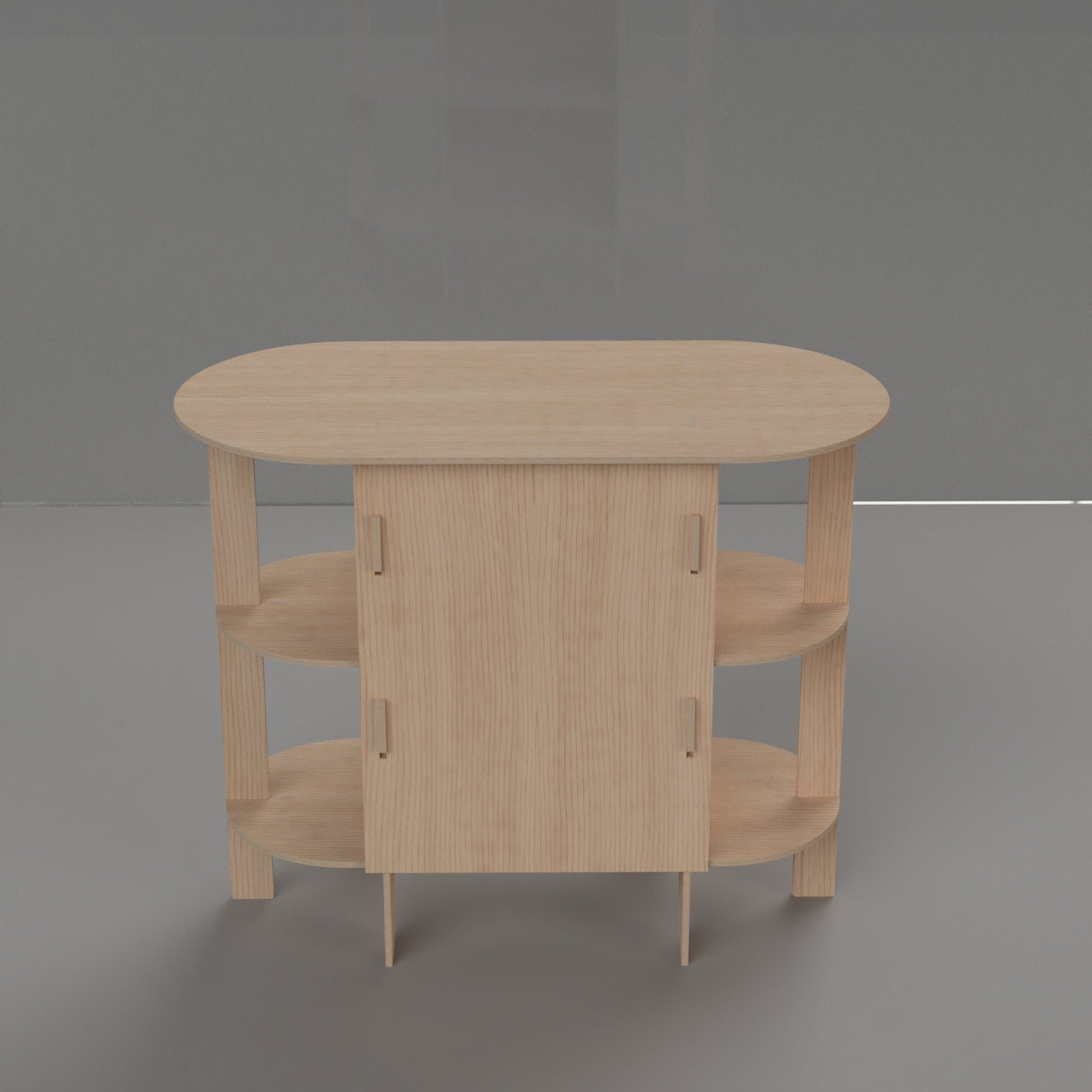 Flat Packed PopUp Kiosk Counter with Rounded End for Modern Popups Retail and Boutique Displays