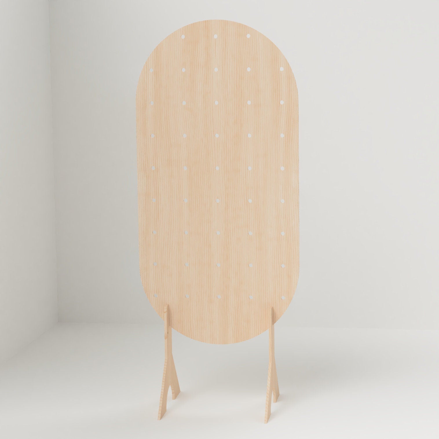 Round Freestanding Pegboard Display Stand for Retail Popups Craftshows Booths Tradeshows made from Birch Plywood