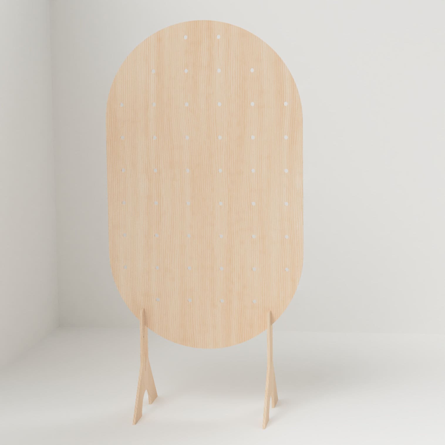 Round Freestanding Pegboard Display Stand for Retail Popups Craftshows Booths Tradeshows made from Birch Plywood