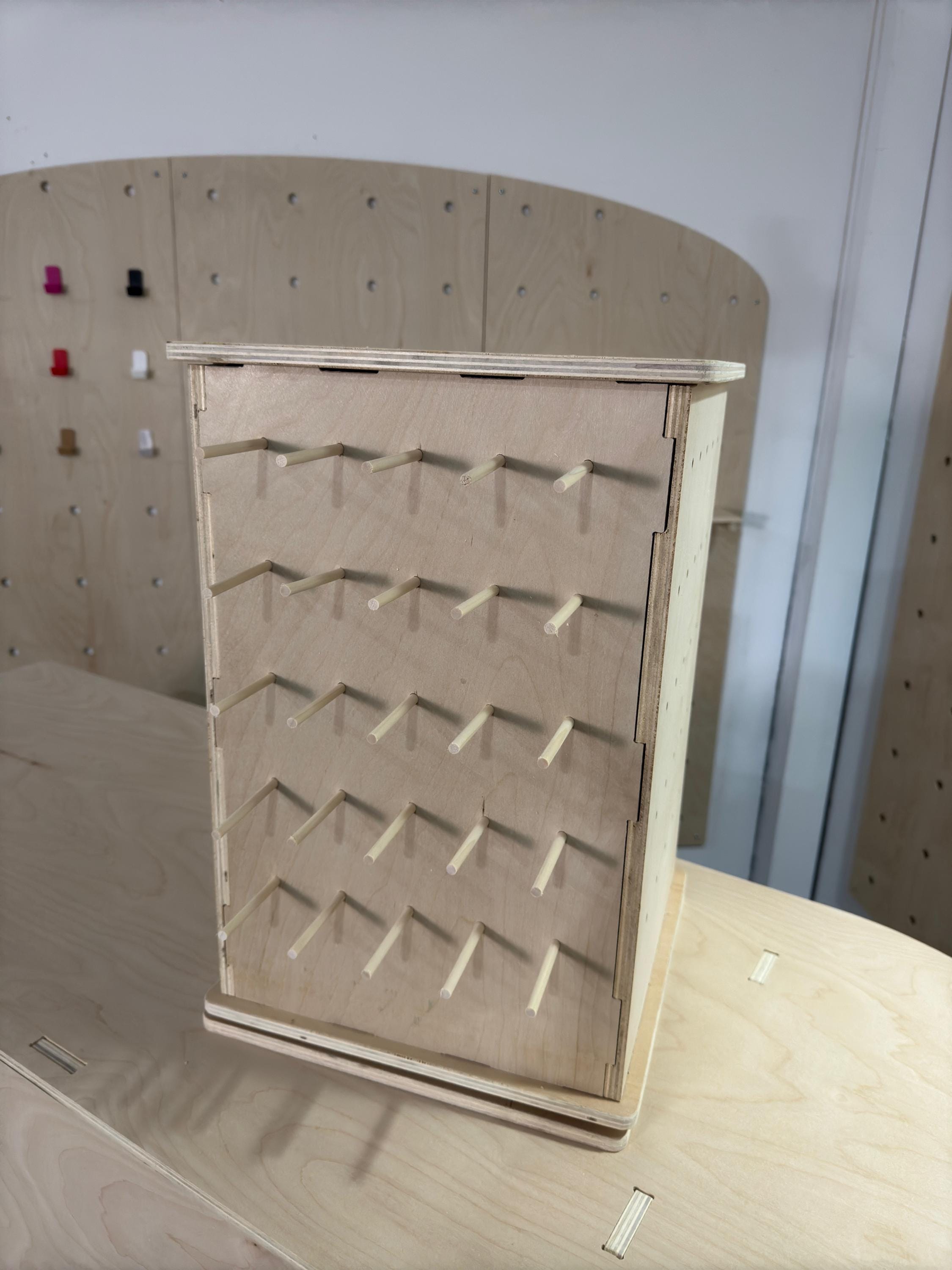 Spinning Jewelry Display Earrings Plywood Retail Popup