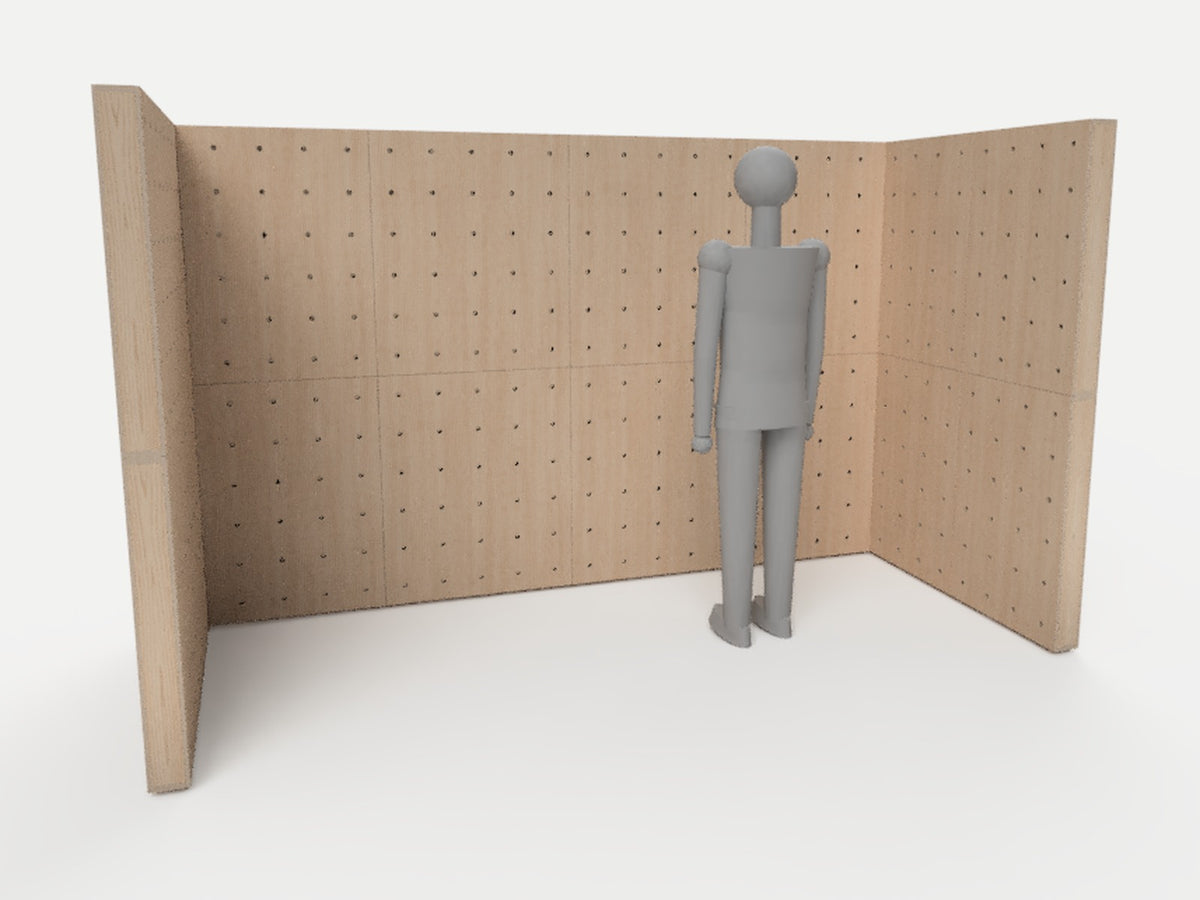 6 ft 10x4 U pegboard booth wall in birch plywood